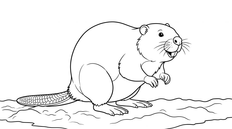 Chomper the beaver coloring page